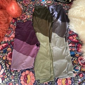 Bundle of three workout leggings and shorts